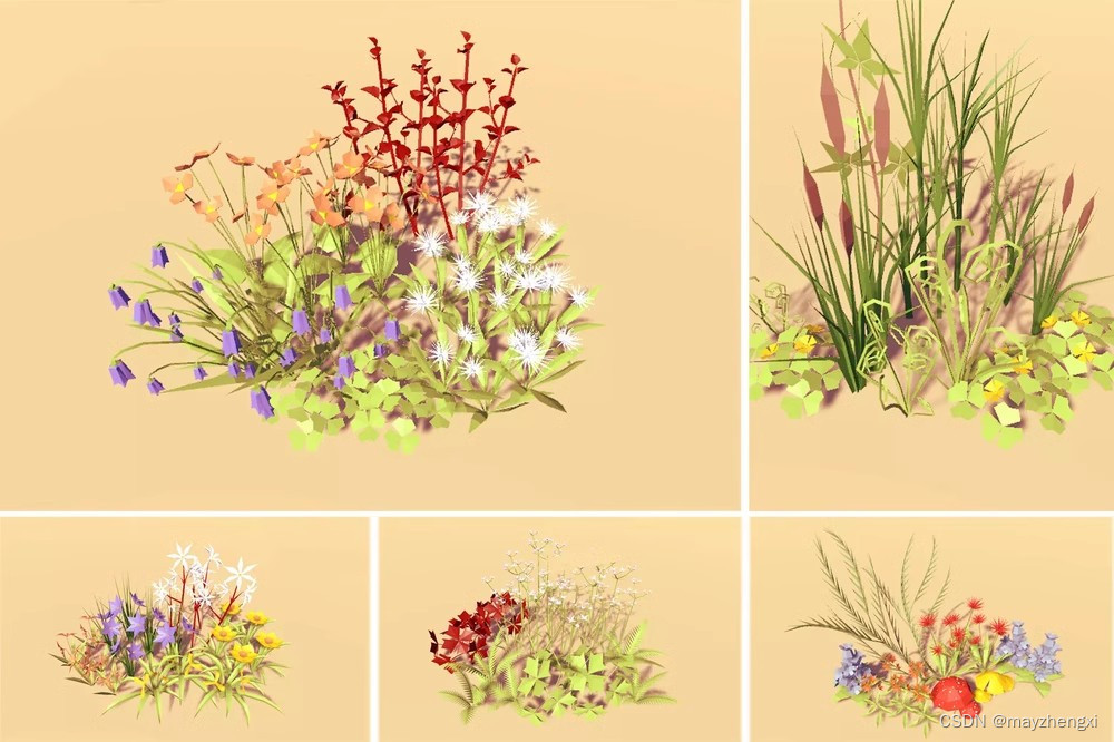 Low Poly Trees Pack - Flowers