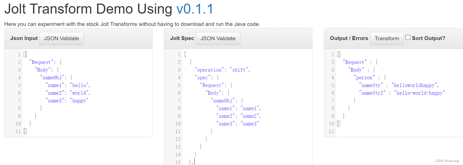 JSON JOLT常用示例整理
