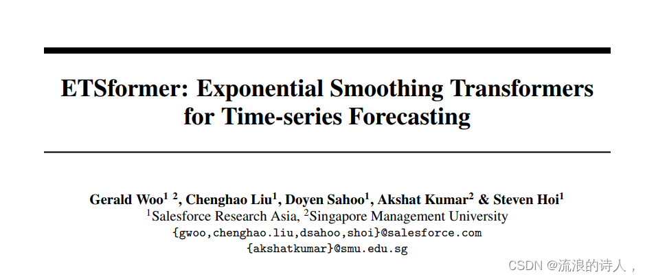 ETSformer: Exponential Smoothing Transformers for Time-series Forecasting