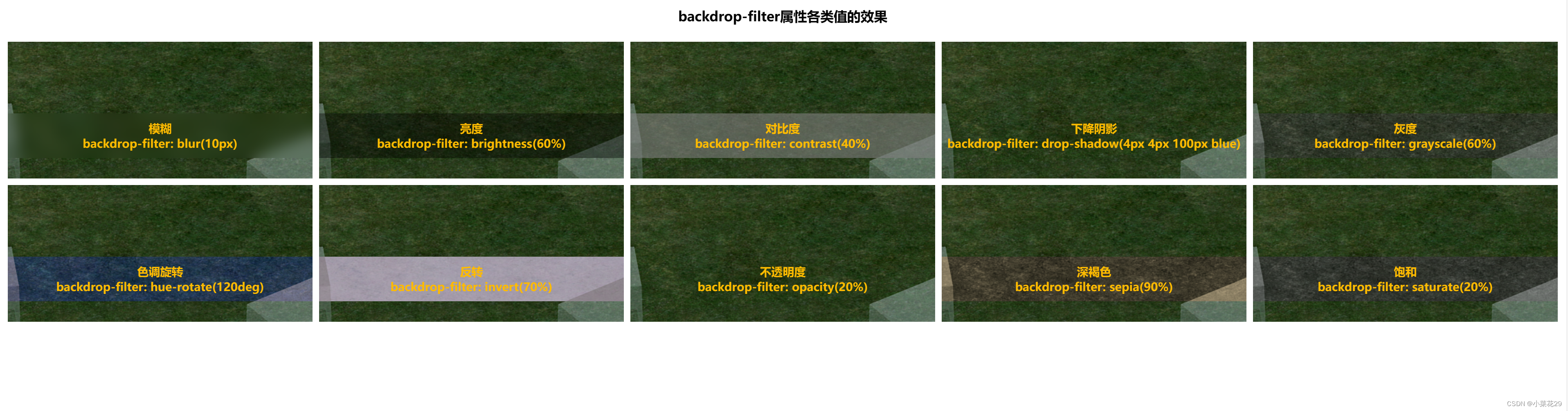 css backdrop-filter 实现背景滤镜