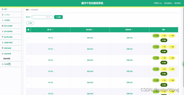 基于java+SpringBoot+Vue的图书个性化推荐系统的设计与实现