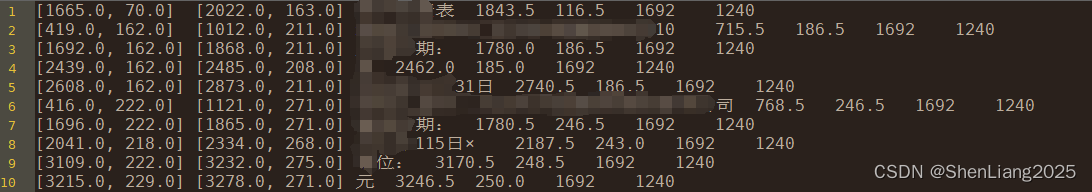 基于飞浆OCR的文本框box及坐标中心点检测JSON格式保存文本