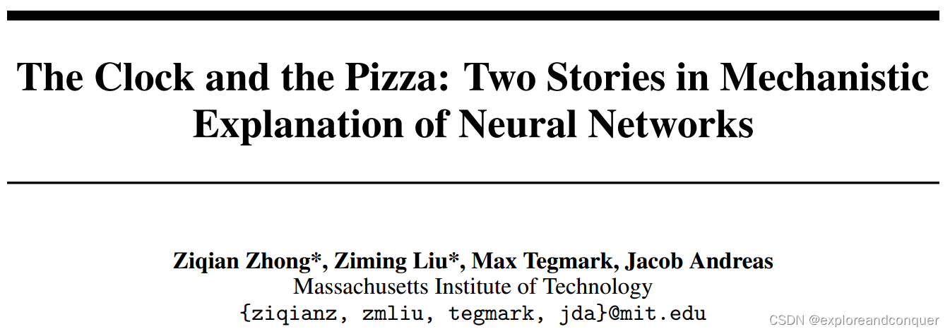 The Clock and the Pizza [NeurIPS 2023 oral]