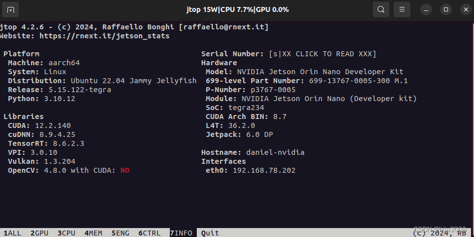 ubuntu22.04@Jetson OpenCV安装