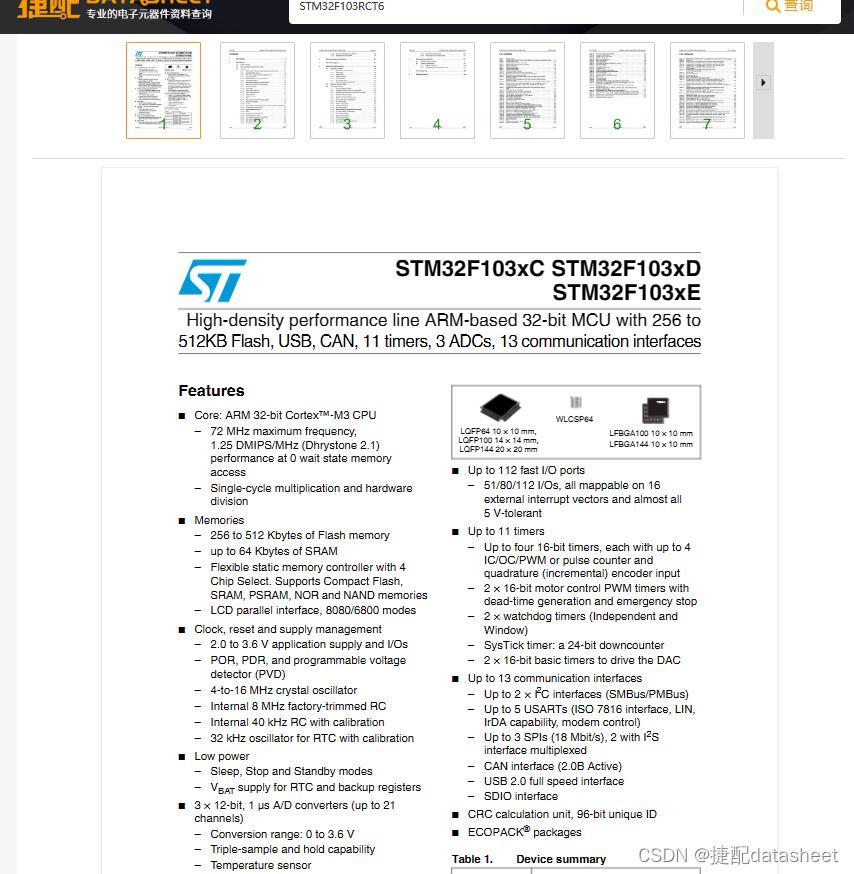 STM32F103RCT6使用数据手册及应用示例程序分享
