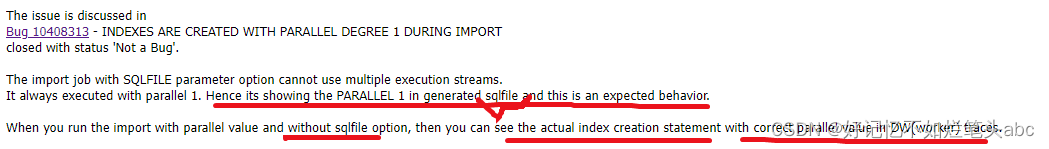 关于impdp导入时候索引是否使用了并行了？