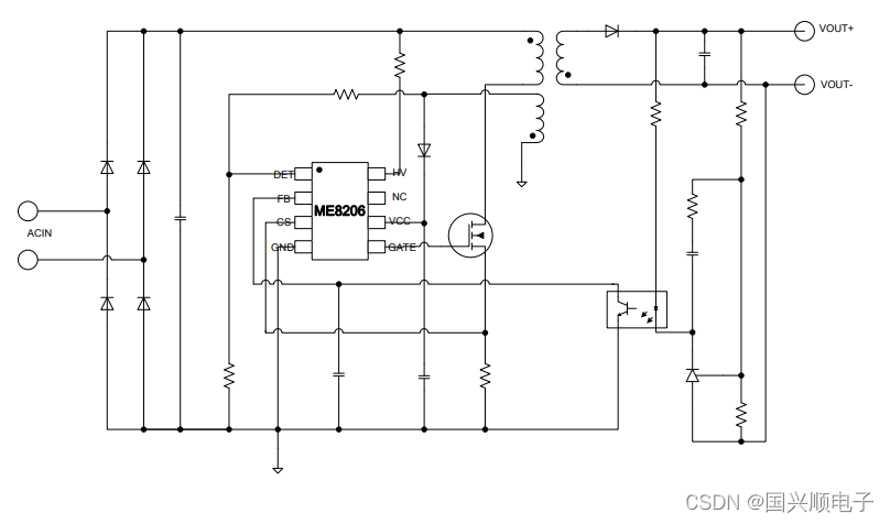 ME8206 电流模式准谐振 PWM 控制器 输出功率可达100W