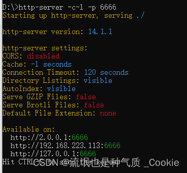 http-server开启一个服务器