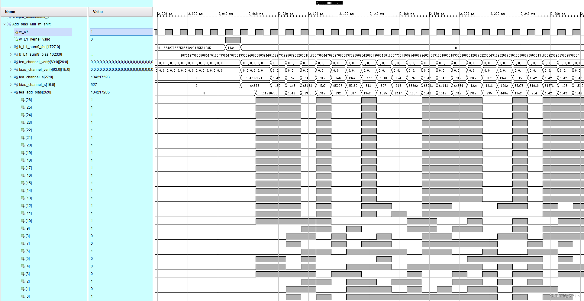 使用DSP48乘法器IP生成乘法器multer_27_8_35，行为仿真中，乘法结果返回时间不同