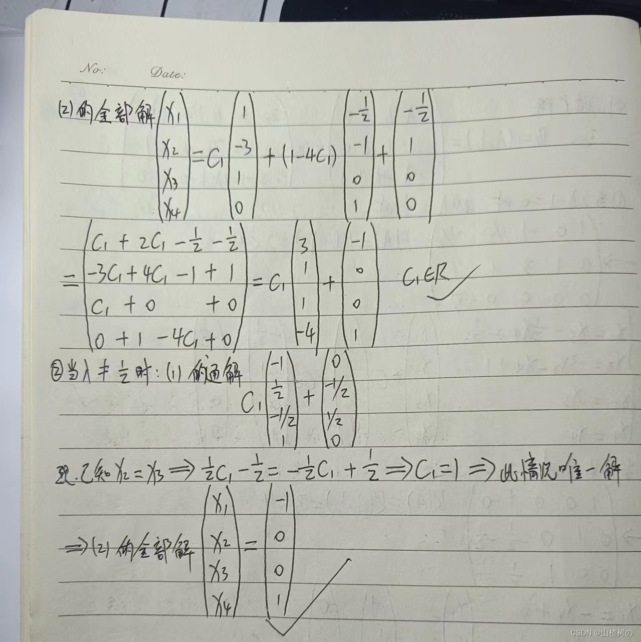 线性代数：线性方程组解的结构