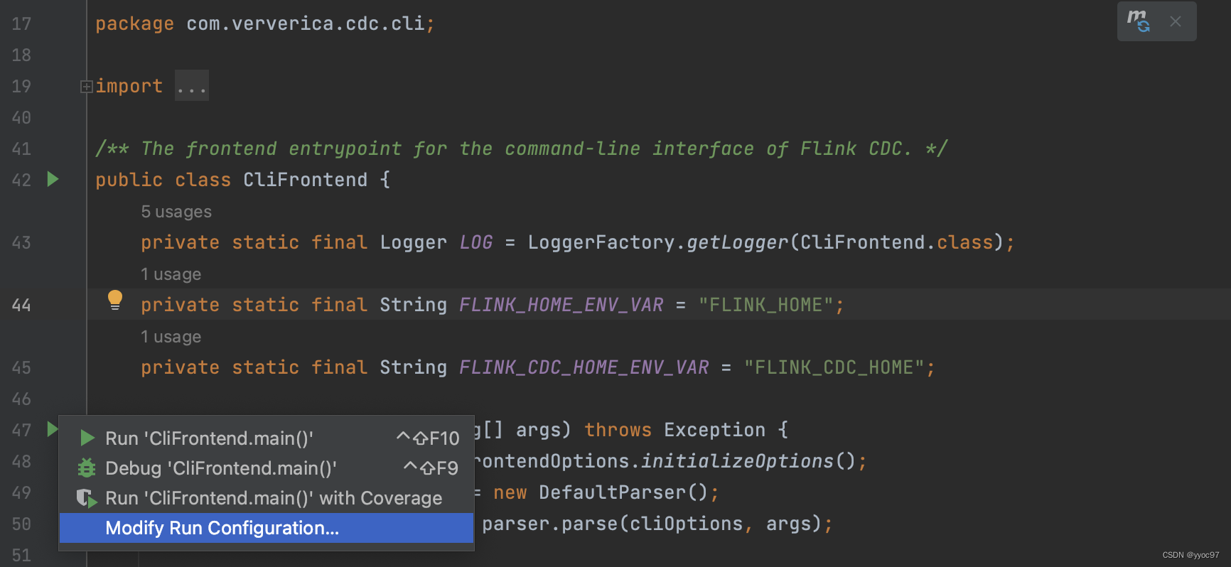 Flink cdc debug调试动态变更表结构