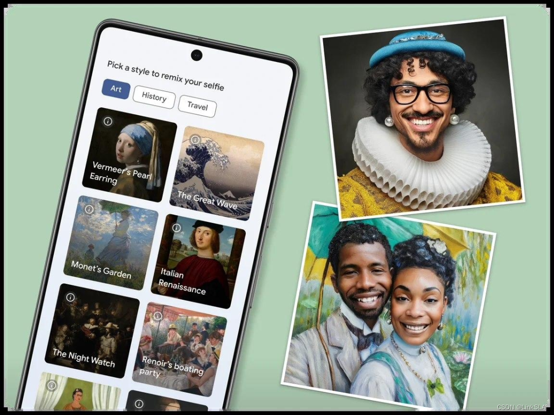 用 AI 将自拍照 P 进不同艺术作品，谷歌发布「艺术自拍 2」