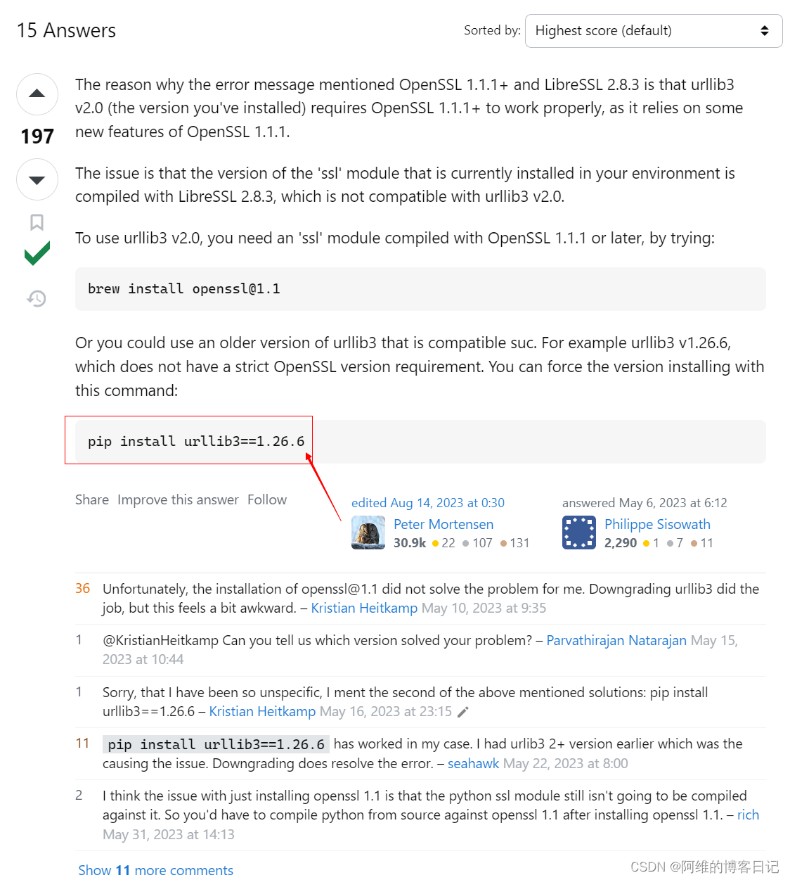 ImportError: urllib3 v2.0 only supports OpenSSL 1.1.1+, currently the ‘ssl‘报错解决