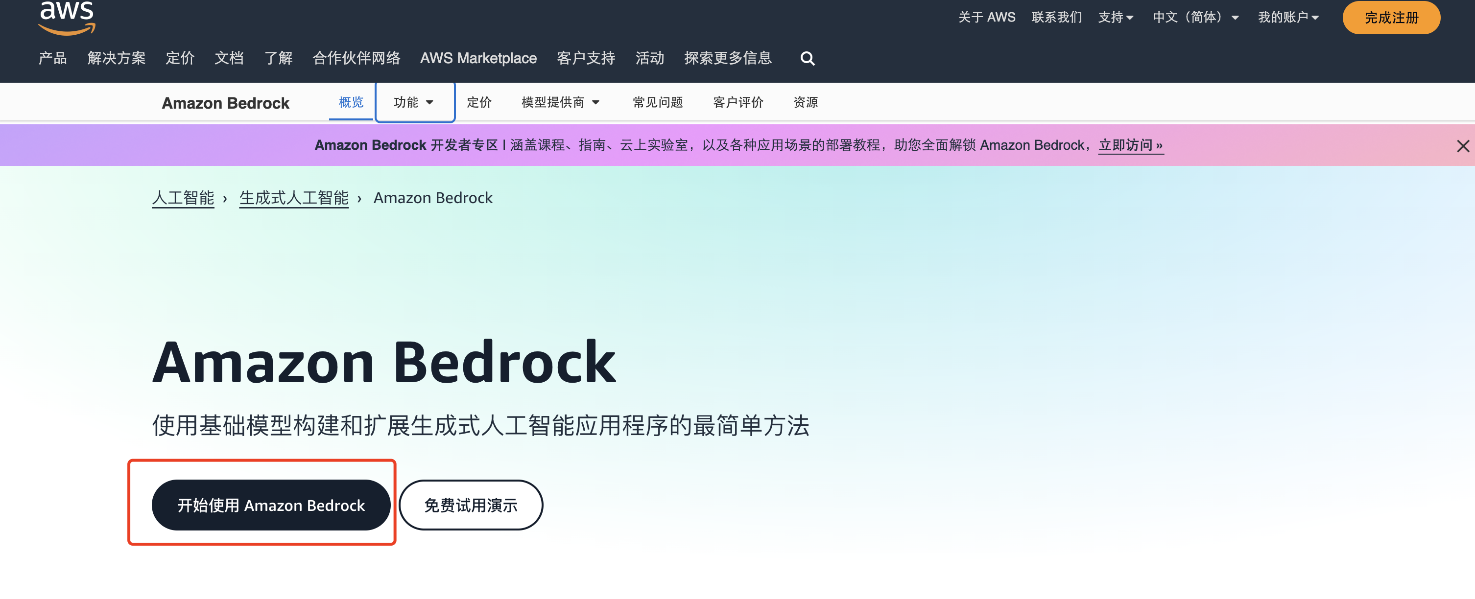 亚马逊云科技 Amazon Bedrock 构建 AI 应用体验