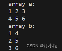 将一个2x3的二维数组a的行和列元素互换，存到一个3x2的二维数组b中