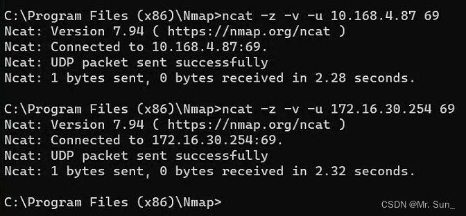 Windows 使用 nmap软件测试 UDP 端口