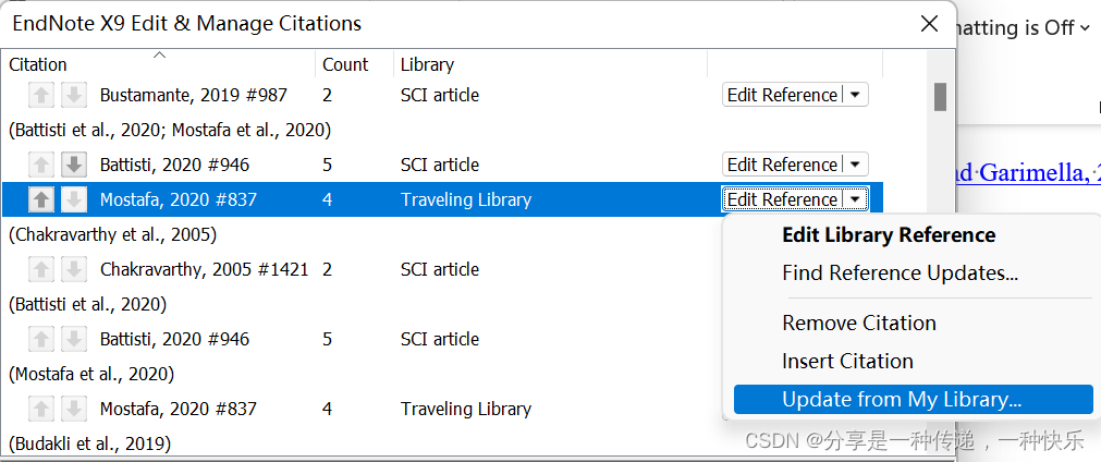 endnote travelling library problem