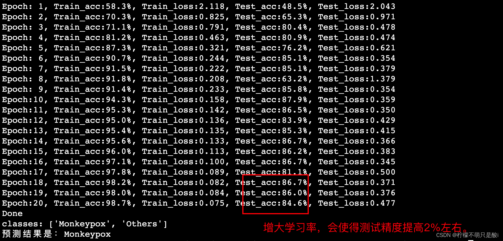 Pytorch入门实战 P4-猴痘图片，精确度提升