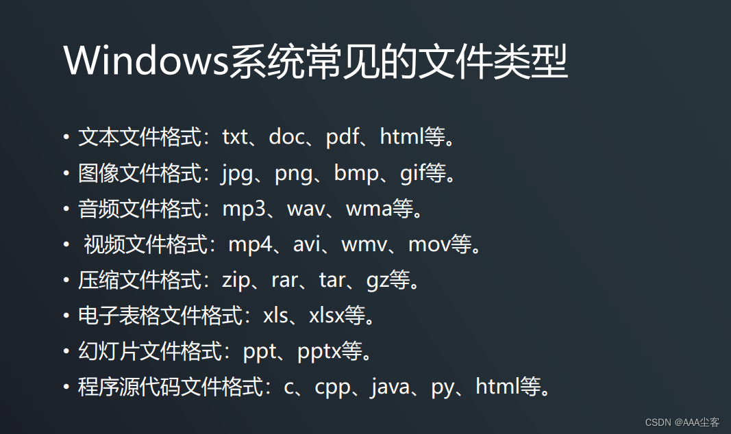 Windows系统常见的文件类型