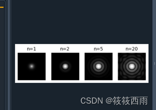 不同阶数的巴特沃斯低通滤波器的空间域表示——数字图像处理