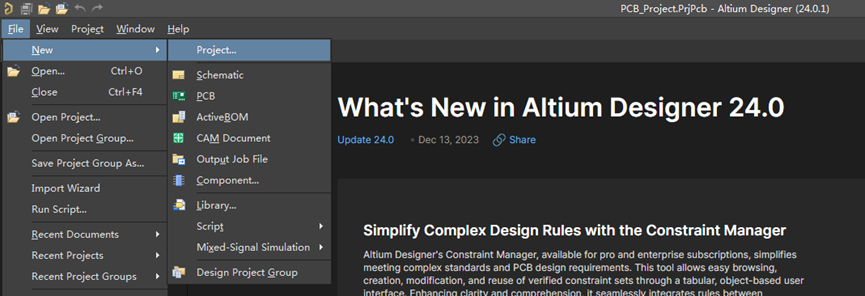 Altium Designer（AD24）新工程复用设计文件图文教程及视频演示