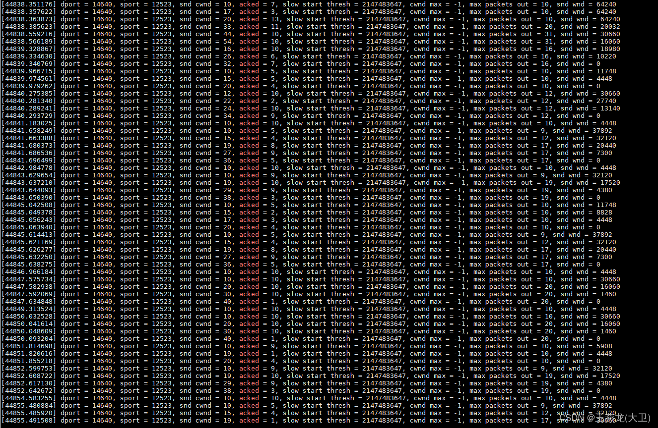 [linux] 使用 kprobe 观察 tcp 拥塞窗口的变化