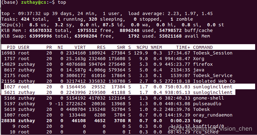 linux强制结束某个程序的进程