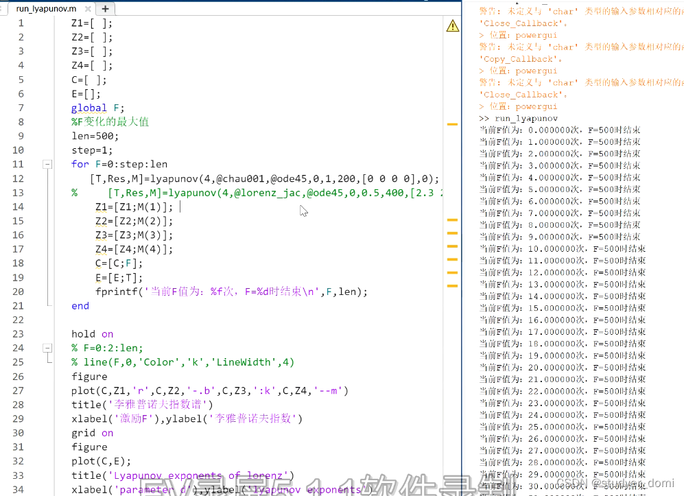 matlab 混沌系统李雅普洛夫指数谱相图分岔图和庞加莱界面