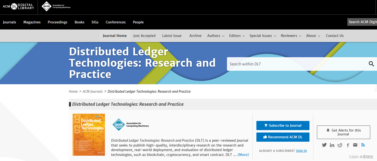 区块链实验室(30) - 区块链期刊:Distributed Ledger Technologies: Research and Practice