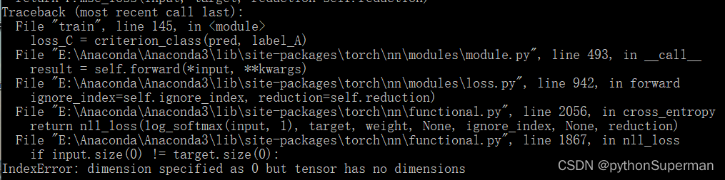 RuntimeError: dimension specified as 0 but tensor has no dimensions