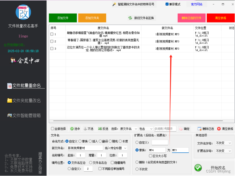 文件批量改名与格式转换神器：自定义重命名视频文件，一键轻松管理 