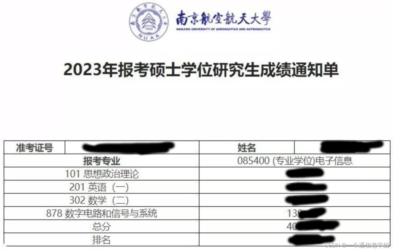 专业138+总分400+南京航空航天大学878数电信号考研经验南航电子信息与通信，真题，大纲，参考书