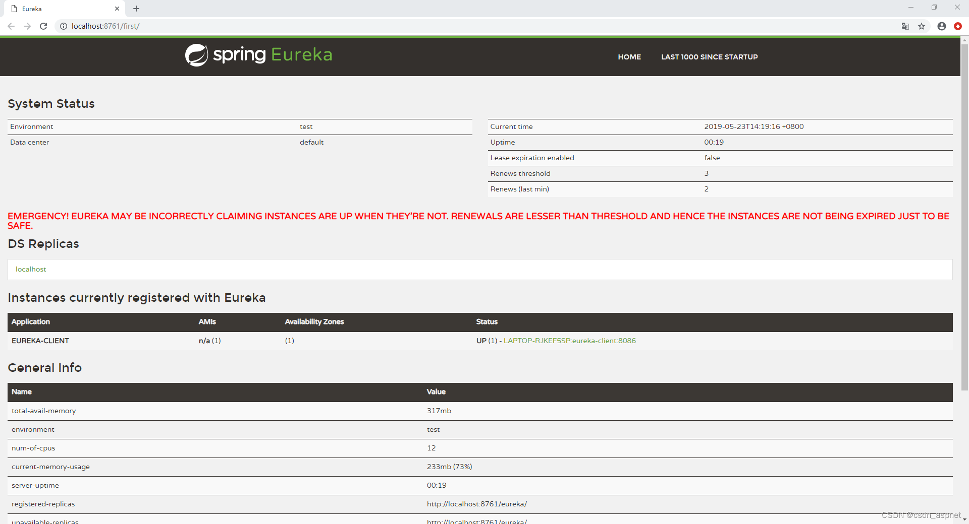 SpringCloud Eureka（注册中心）