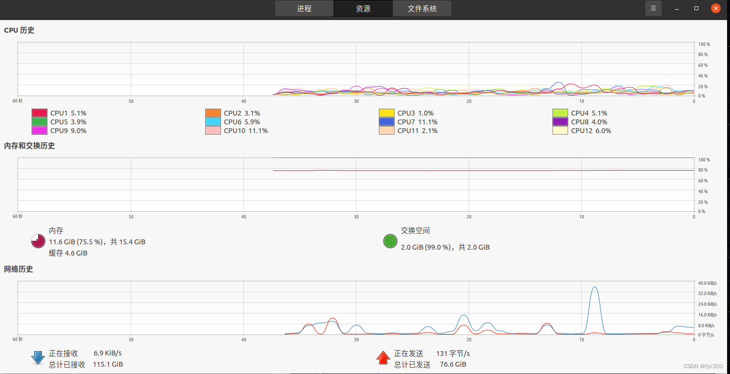 【技能---Ubuntu <span style='color:red;'>查看</span><span style='color:red;'>系统</span>资源<span style='color:red;'>占用</span>(<span style='color:red;'>CPU</span>、内存、<span style='color:red;'>网络</span>)】