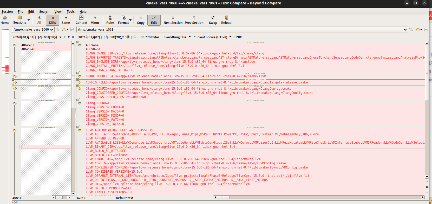 vmlinux, vmlinux.bin, bzImage； cmake的find_package(Clang)新增了哪些<span style='color:red;'>变量</span>（ 比较两次<span style='color:red;'>记录</span>的所有<span style='color:red;'>变量</span>差异）