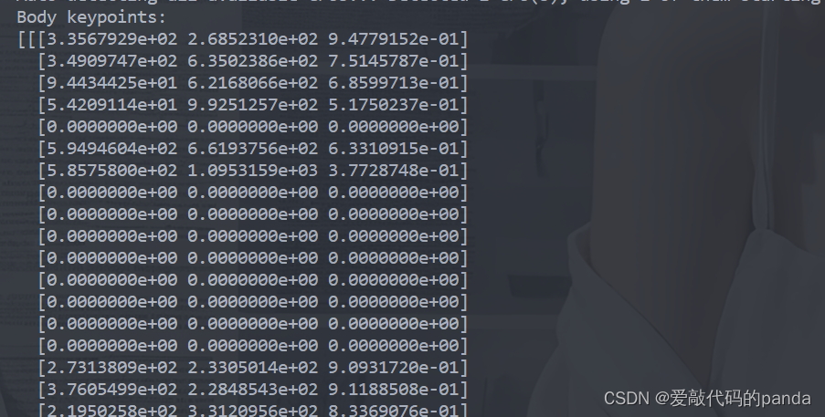 openpose之使用摄像头检测并输出到json文件