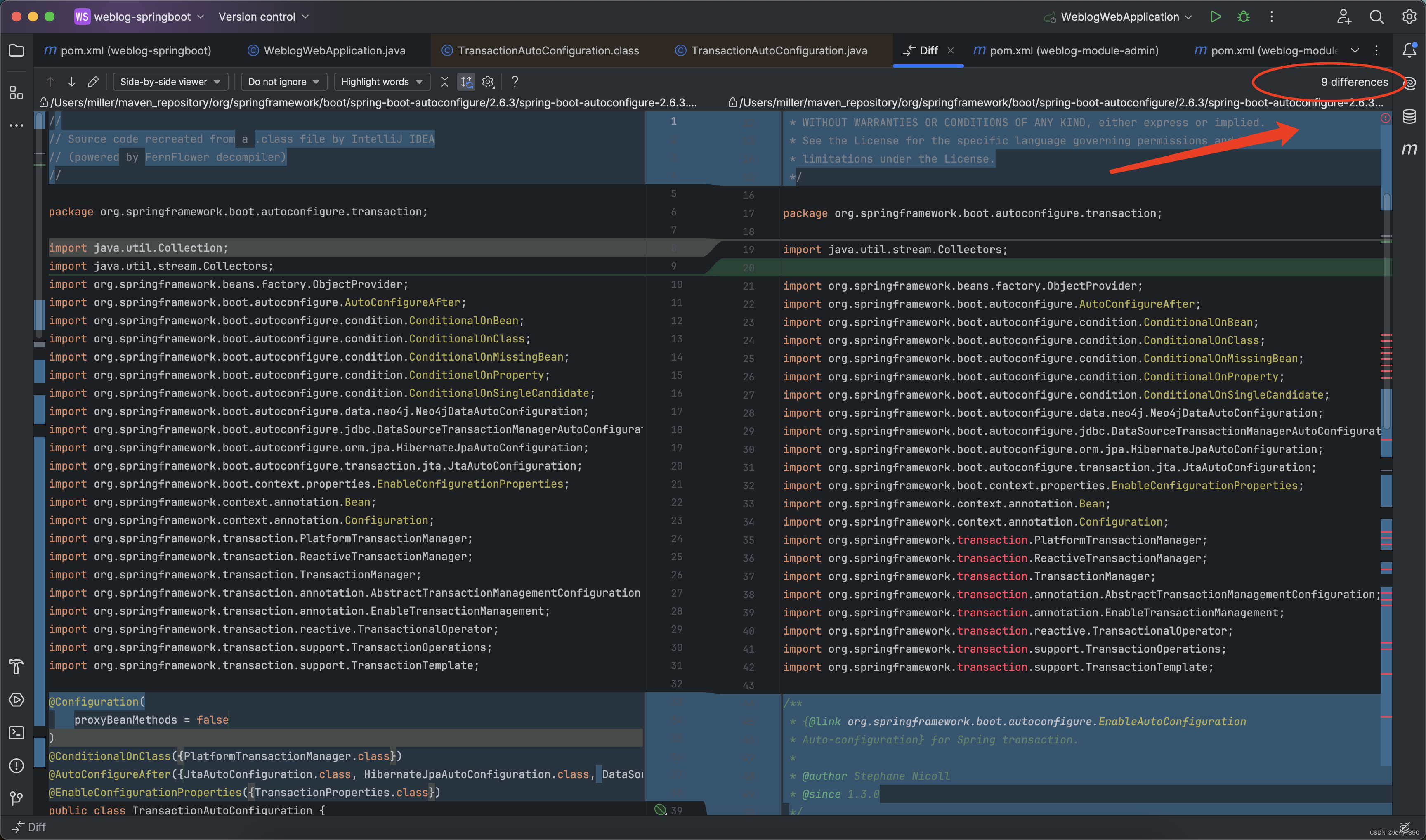 library source does not match the bytecode for class ...