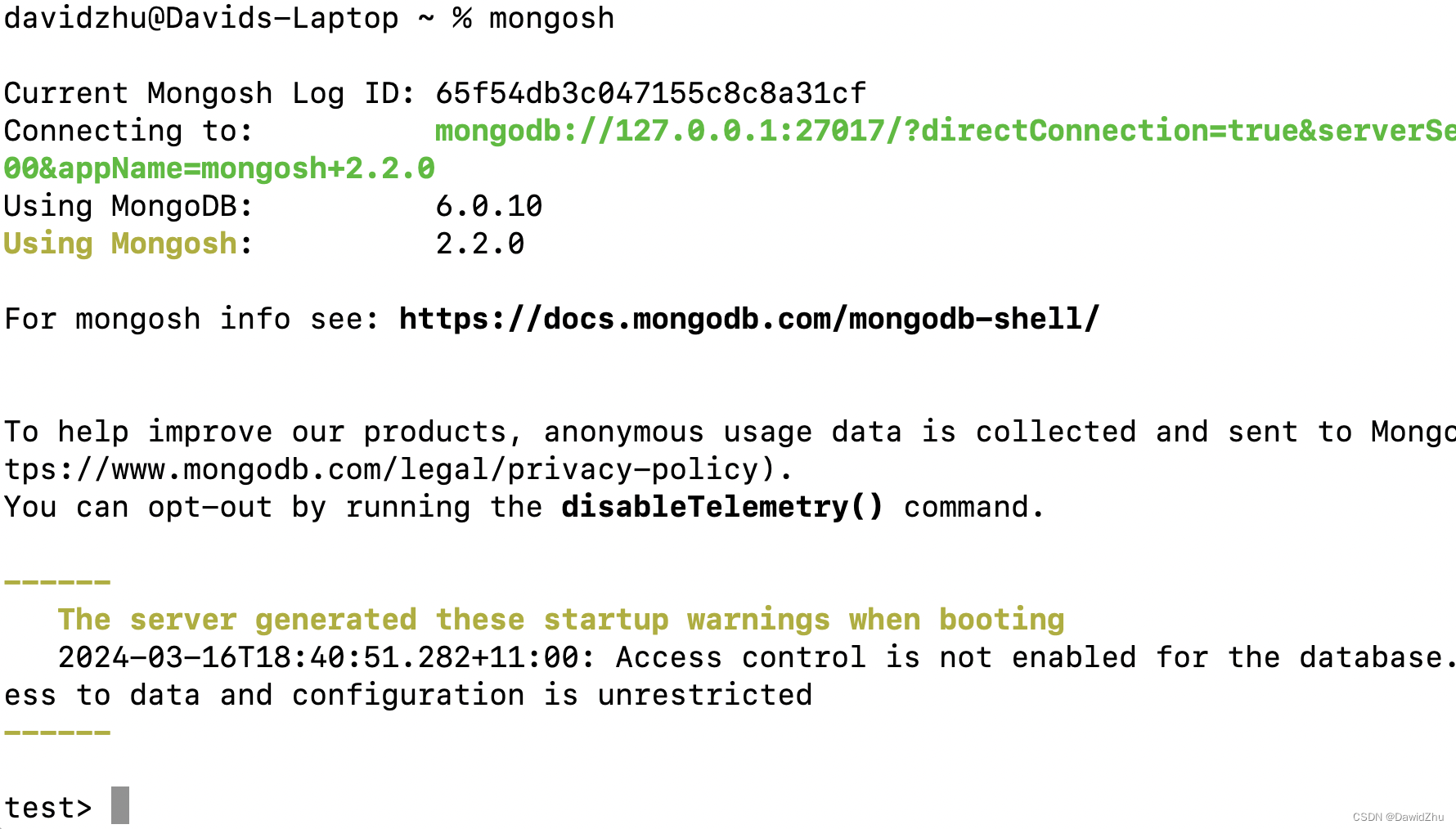 macOS系统中通过brew安装MongoDB