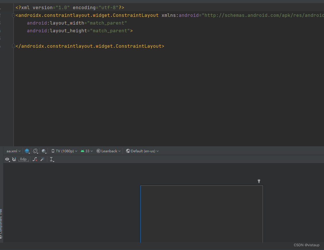 Android Studio XML 预览View 底部移动到右边