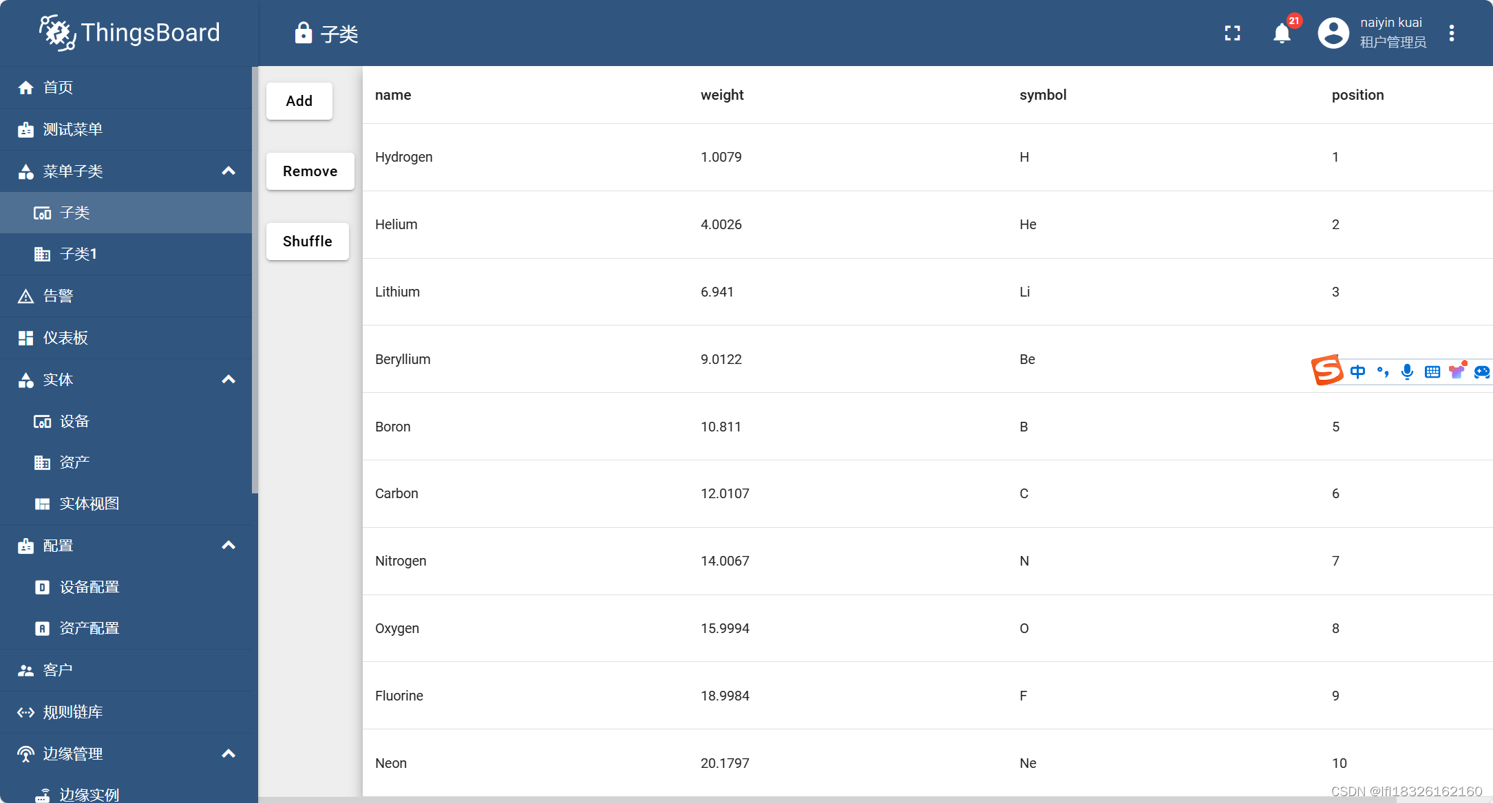 thinksboard新建table表格