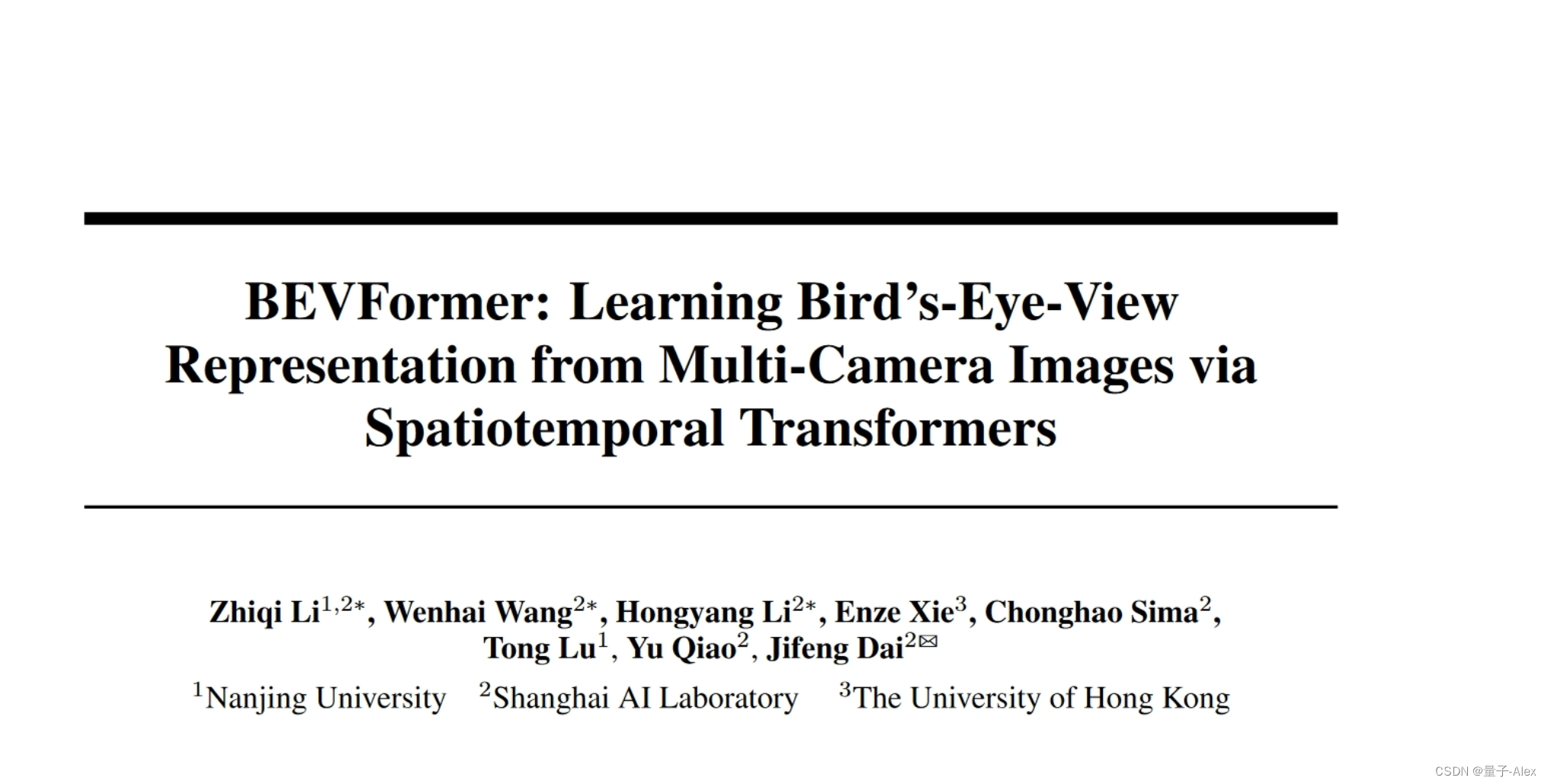 【CV论文精读】【BEV感知】BEVFormer：通过时空Transformer学习多摄像机图像的鸟瞰图表示