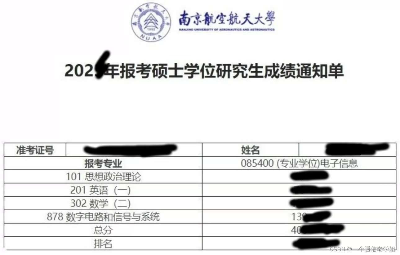 专业138+总分400+南航南京航空航天大学878考研经验电子信息与通信工程，真题，大纲，参考书