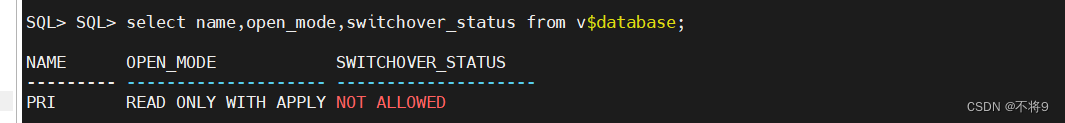 oracle 19c ADG <span style='color:red;'>主</span><span style='color:red;'>备</span><span style='color:red;'>切换</span>遇到not allwod