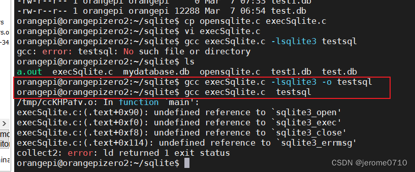 用C语言执行SQLite3的gcc编译细节