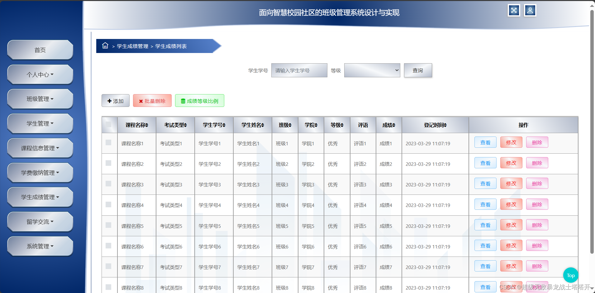 基于SSM的面向智慧校园社区的班级管理系统