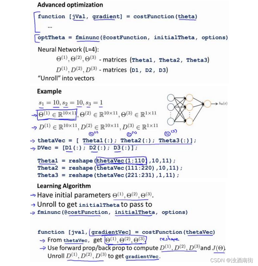 吴恩达机器学习笔记：第5周-9 神经网络的学习2(Neural Networks: Learning)