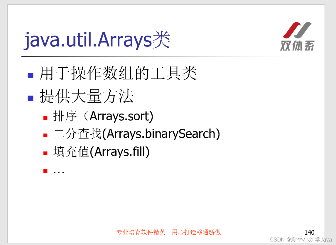 19双体系Java学习之数组的Arrays类