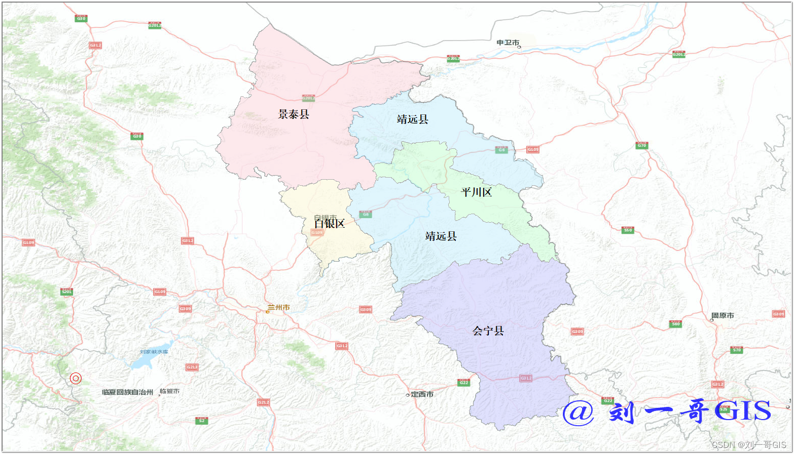 【<span style='color:red;'>ArcGIS</span>微课1000例】0085：甘肃省白银市平川区4.9级地震震中<span style='color:red;'>位置</span>图件制作