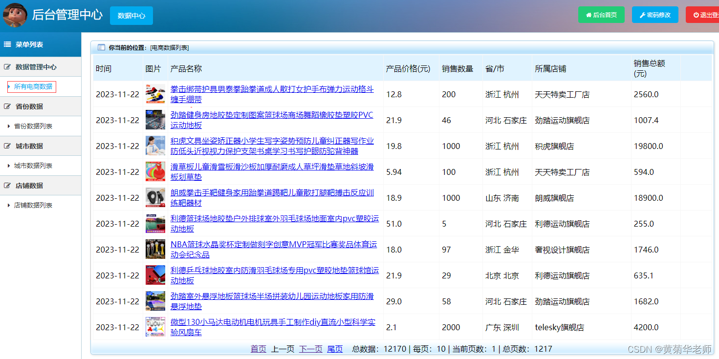 Python淘宝体育用品销售数据爬虫可视化分析大屏全屏系统