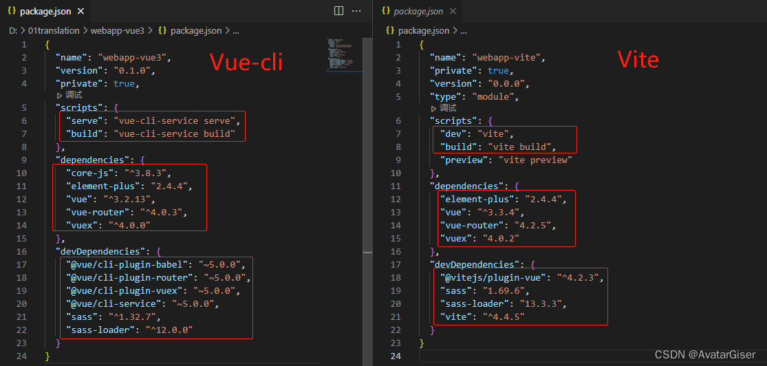《Vue3 前端构建工具》 Vue-cli 与 Vite 创建项目的插件和配置对比